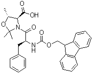 (4S,5R)-3-[(2S)-2-[[(9H-Fluoren-9-ylmethoxy)carbonyl]amino]-1-oxo-3-phenylpropyl]-2,2,5-trimethyl-4-oxazolidinecarboxylic acid molecular structure (CAS 1196703-48-6)