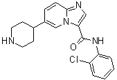 N-(2-Chlorophenyl)-6-(4-piperidinyl)-imidazo[1,2-a]pyridine-3-carboxamide molecular structure (CAS 1198408-39-7)