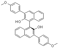 (1S)-3,3'-二(4-甲氧基苯基)[1,1'-联萘]-2,2'-二醇分子结构 (CAS 1199631-29-2)