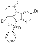 5-Bromo-2-(bromomethyl)-1-(phenylsulfonyl)-1H-pyrrolo[2,3-b]pyridine-3-carboxylic acid methyl ester molecular structure (CAS 1200130-73-9)