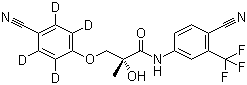 (2S)-3-(4-Cyanophenoxy-2,3,5,6-d4)-N-[4-cyano-3-(trifluoromethyl)phenyl]-2-hydroxy-2-methylpropanamide molecular structure (CAS 1202044-20-9)
