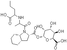 [2S-[1[R*(R*)],2alpha,3abeta,7abeta]]-beta-D-吡喃葡萄糖醛酸 1-[1-[2-[(1-羧基丁基)氨基]-1-氧代丙基]八氢-1H-吲哚-2-羧酸酯]分子结构 (CAS 120381-56-8)