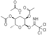 6-脱氧-alpha-D-吡喃葡萄糖 2,3,4-三乙酸酯 1-(2,2,2-三氯亚氨乙酸酯)分子结构 (CAS 120449-23-2)