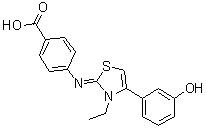 4-[(Z)-[3-Ethyl-4-(3-hydroxyphenyl)-2(3H)-thiazolylidene]amino]benzoic acid molecular structure (CAS 1206102-61-5)