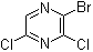 2-溴-3,5-二氯吡嗪分子结构 (CAS 1206249-40-2)