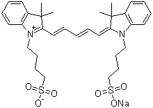 2-[5-[3,3-二甲基-1-(4-磺酸基丁基)-1,3-二氢吲哚-2-亚基]-1,3-戊二烯基]-3,3-二甲基-1-(4-磺酸基丁基)-3H-吲哚鎓内盐钠盐分子结构 (CAS 120768-44-7)