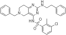 3-Chloro-2-methyl-N-[5,6,7,8-tetrahydro-2-[(2-phenylethyl)amino]-6-(phenylmethyl)pyrido[4,3-d]pyrimidin-4-yl]benzenesulfonamide molecular structure (CAS 1208123-85-6)