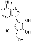 (1S,2R,5R)-5-(4-氨基-1H-咪唑并[4,5-c]吡啶-1-基)-3-(羟基甲基)-3-环戊烯-1,2-二醇盐酸盐分子结构 (CAS 120964-45-6)