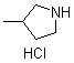 3-甲基吡咯烷盐酸盐分子结构 (CAS 120986-92-7)
