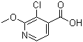 structure of CAS# 1211584-06-3, 3-Chloro-2-methoxy-4-pyridinecarboxylic acid