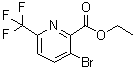 3-溴-6-(三氟甲基)-2-吡啶羧酸乙酯分子结构 (CAS 1214363-72-0)