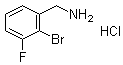 2-Bromo-3-fluorobenzenemethanamine hydrochloride molecular structure (CAS 1214376-83-6)