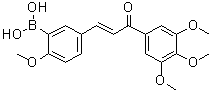 B-[2-甲氧基-5-[(1E)-3-氧代-3-(3,4,5-三甲氧基苯基)-1-丙烯-1-基]苯基]硼酸分子结构 (CAS 1215281-19-8)