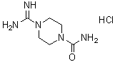 4-(Aminoiminomethyl)-1-piperazinecarboxamide hydrochloride (1:1) molecular structure (CAS 1215585-53-7)