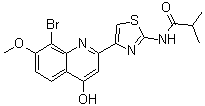 N-[4-(8-Bromo-4-hydroxy-7-methoxy-2-quinolinyl)-2-thiazolyl]-2-methylpropanamide molecular structure (CAS 1219105-46-0)