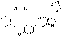 6-[4-[2-(1-Piperidinyl)ethoxy]phenyl]-3-(4-pyridinyl)pyrazolo[1,5-a]pyrimidine hydrochloride (1:2) molecular structure (CAS 1219168-18-9)