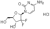 4-氨基-1-(2-脱氧-2,2-二氟-alpha-D-赤式-呋喃戊糖基)-2(1H)-嘧啶酮单盐酸盐分子结构 (CAS 122111-05-1)