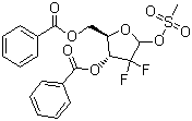 2-脱氧-2,2-二氟-D-赤式-呋喃戊糖-3,5-二苯甲酸酯-1-甲磺酸酯分子结构 (CAS 122111-11-9)