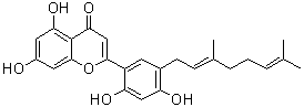 2-[5-[(2E)-3,7-Dimethyl-2,6-octadien-1-yl]-2,4-dihydroxyphenyl]-5,7-dihydroxy-4H-1-benzopyran-4-one molecular structure (CAS 1221762-70-4)