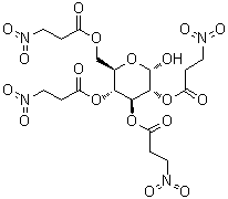 alpha-D-吡喃葡萄糖 2,3,4,6-四(3-硝基丙酸酯)分子结构 (CAS 122475-42-7)