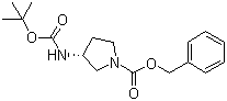 (R)-1-Cbz-3-Boc-氨基吡咯烷分子结构 (CAS 122536-75-8)