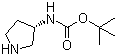 (S)-3-叔丁氧羰基氨基吡咯烷分子结构 (CAS 122536-76-9)