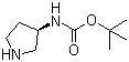(R)-3-叔丁氧羰基氨基吡咯烷分子结构 (CAS 122536-77-0)