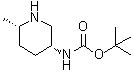 N-[(3R,6S)-6-甲基-3-哌啶基]氨基甲酸叔丁酯分子结构 (CAS 1227917-63-6)