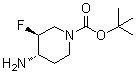 (3S,4S)-4-氨基-3-氟-1-哌啶羧酸叔丁酯分子结构 (CAS 1228185-45-2)
