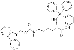 N6-[(9H-芴-9-基甲氧基)羰基]-N2-(三苯基甲基)-L-赖氨酸分子结构 (CAS 122832-81-9)