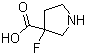 3-氟-3-吡咯烷羧酸分子结构 (CAS 1228634-93-2)