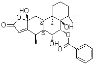 (4aR,5R,6R,6aS,7R,10aR,11aS,11bR)-5-(Benzoyloxy)-2,3,4,4a,5,6,6a,7,10a,11,11a,11b-dodecahydro-4a,6,10a-trihydroxy-4,4,7,11b-tetramethylphenanthro[3,2-b]furan-9(1H)-one molecular structure (CAS 1228964-10-0)