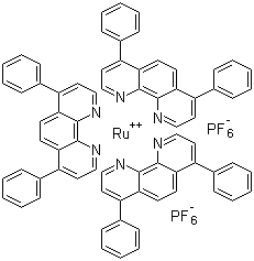 三(4,7-二苯基-1,10-邻二氮杂菲)钌(II)二(六氟磷酸)盐分子结构 (CAS 123148-15-2)