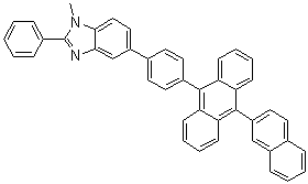 1-Methyl-5-[4-[10-(2-naphthalenyl)-9-anthracenyl]phenyl]-2-phenyl-1H-benzimidazole molecular structure (CAS 1233139-86-0)