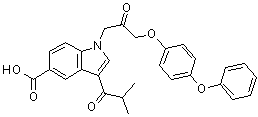 3-(2-Methyl-1-oxopropyl)-1-[2-oxo-3-(4-phenoxyphenoxy)propyl]-1H-indole-5-carboxylic acid molecular structure (CAS 1233706-88-1)