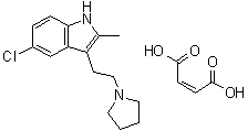 5-氯-2-甲基-3-[2-(1-吡咯烷基)乙基]吲哚马来酸盐分子结构 (CAS 1234-98-6)