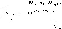 4-(2-氨基乙基)-6-氯-7-羟基-2H-1-苯并吡喃-2-酮 2,2,2-三氟乙酸盐分子结构 (CAS 1234064-11-9)