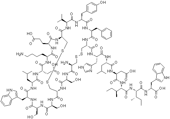 Human endothelin-2 molecular structure (CAS 123562-20-9)
