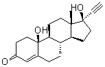 10beta,17-二羟基-19-去甲-17alpha-孕甾-4-烯-20-炔-3-酮分子结构 (CAS 1236-00-6)