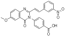 4-[6-Methoxy-2-[(1E)-2-(3-nitrophenyl)ethenyl]-4-oxo-3(4H)-quinazolinyl]benzoic acid molecular structure (CAS 1237744-13-6)
