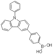 [4-(9-Phenyl-9H-carbazol-3-yl)phenyl]boronic acid molecular structure (CAS 1240963-55-6)
