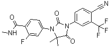 4-[3-[4-Cyano-3-(trifluoromethyl)phenyl]-5,5-dimethyl-2,4-dioxo-1-imidazolidinyl]-2-fluoro-N-methylbenzamide molecular structure (CAS 1242137-18-3)