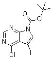4-氯-5-碘-7H-吡咯并[2,3-d]嘧啶-7-羧酸叔丁酯分子结构 (CAS 1244855-76-2)
