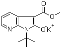 1-叔丁基-3-(甲氧羰基)-1H-吡咯并[2,3-b]吡啶-2-酚钾盐分子结构 (CAS 1246647-79-9)