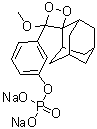 3-(4-甲氧基螺[1,2-二氧杂环丁烷-3,2'-金刚烷]-4-基)苯酚磷酸二氢酯二钠盐分子结构 (CAS 124951-96-8)