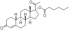 己酸各司孕甾醇酯分子结构 (CAS 1253-28-7)