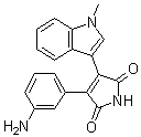 3-(3-氨基苯基)-4-(1-甲基-1H-吲哚-3-基)吡咯-2,5-二酮分子结构 (CAS 125314-13-8)