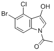 1-(5-溴-4-氯-3-羟基-1H-吲哚-1-基)乙酮分子结构 (CAS 125328-76-9)
