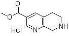 5,6,7,8-四氢-1,7-萘啶-3-羧酸甲酯盐酸盐分子结构 (CAS 1253792-57-2)