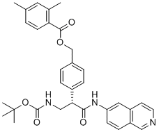 (S)-4-(3-((tert-Butoxycarbonyl)amino)-1-(isoquinolin-6-ylamino)-1-oxopropan-2-yl)benzyl 2,4-dimethylbenzoate molecular structure (CAS 1253955-19-9)